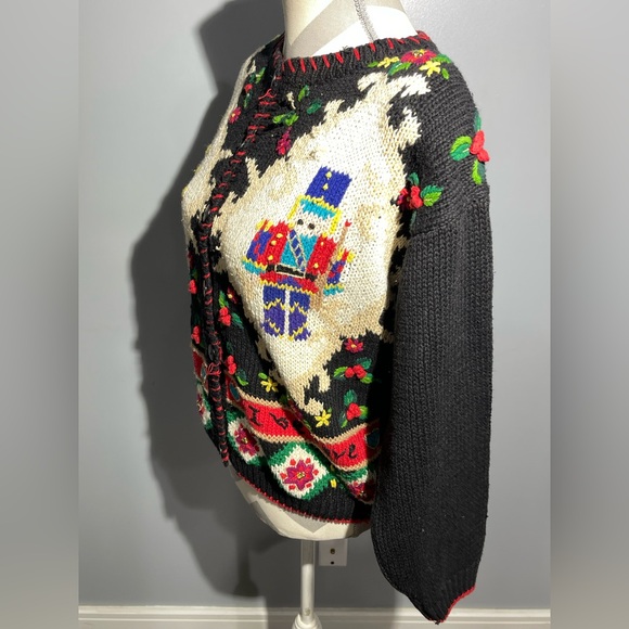 Holiday Black Cardigan Sweater - Picture 2 of 14